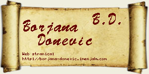 Borjana Donević vizit kartica